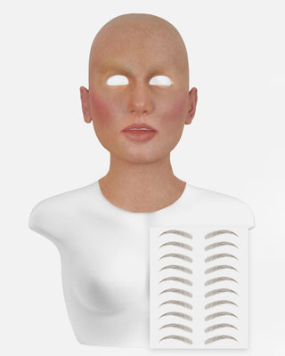 "Taylor" Silicone Mask Applied Version + Eyebrows Tattoo Set